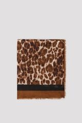 Cortefiel Len&ccedil;o estampado animal print Castanho