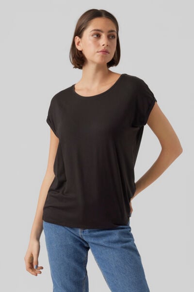 Cortefiel Essential short-sleeved T-shirt Black