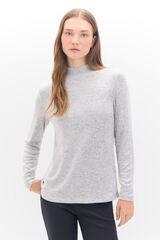 Cortefiel Essential Perkins collar T-shirt Grey