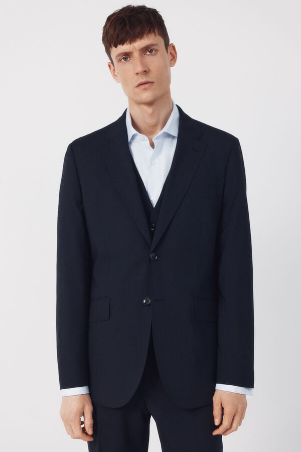 Cortefiel Blazer dynamic blue structure   Navy