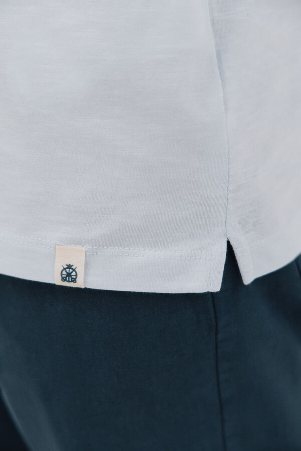 Cortefiel Plain slub t-shirt Blue