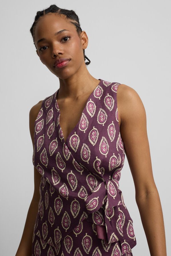 Silbon Colete cruzado com la&ccedil;o estampado Granada