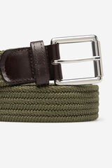 Cortefiel Elastic braided belt Kaki