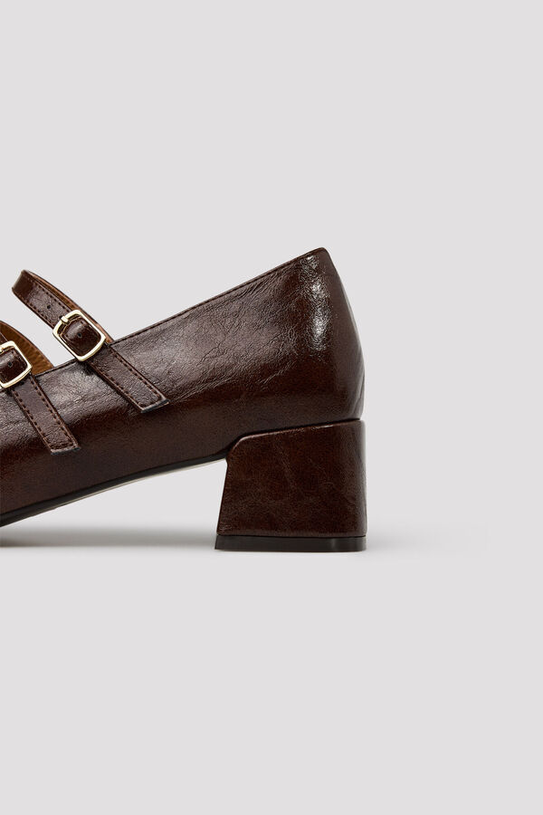 Cortefiel Strap heel ballet flats Printed brown