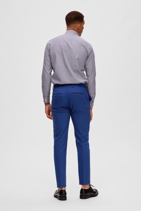 Cortefiel Slim fit suit trousers with wool Blue