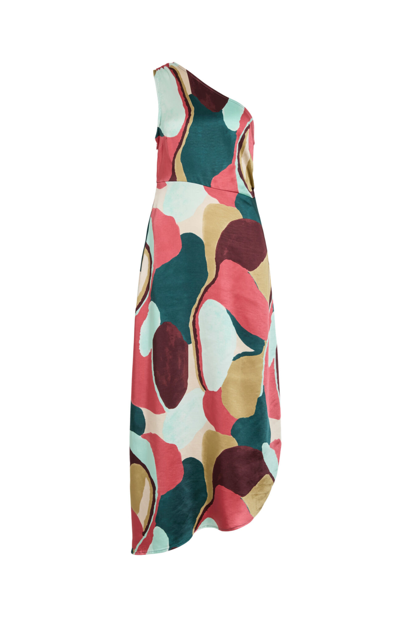 Vila Vestido acetinado estampado de festa