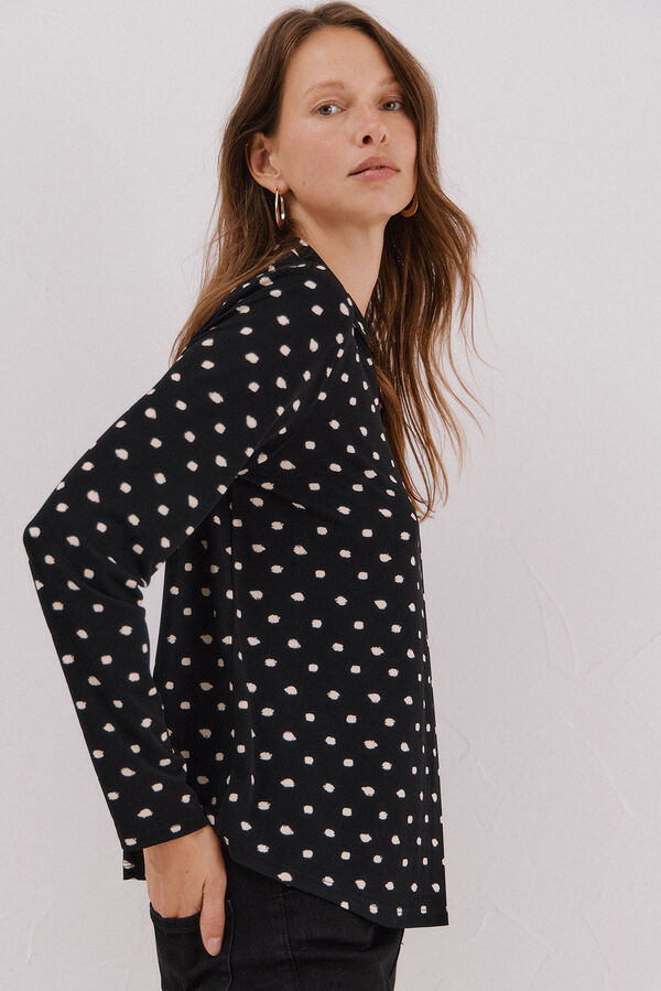 Cortefiel Polo shirt neck t-shirt Printed grey