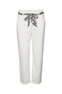 Cortefiel High-rise paperbag trousers White