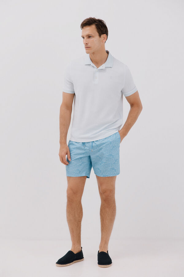 Cortefiel Oxford polo shirt Blue