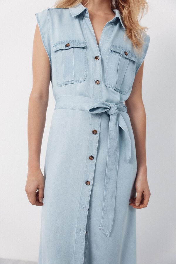 Cortefiel Tencel cargo dress Navy