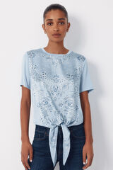 Cortefiel Combined printed top Blue