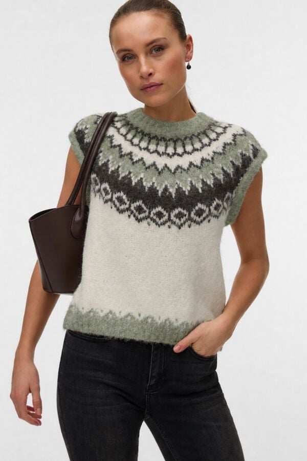Vero Moda Greca knit gilet Dark green
