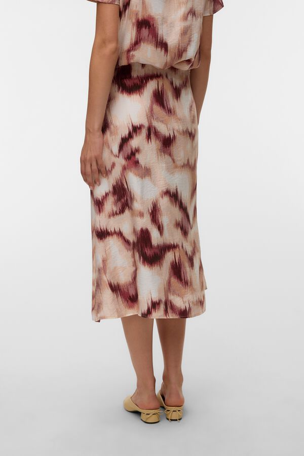 Vero Moda Satin-finish 7/8 skirt Brown