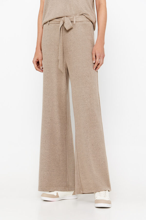 Cortefiel Cropped knit trousers Nude