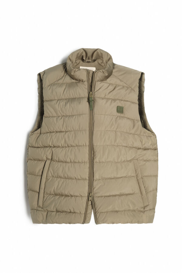 Cortefiel Ultra-light quilted gilet Kaki