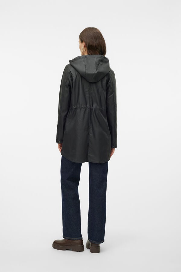 Vero Moda Impermeável de manga comprida com capuz Preto