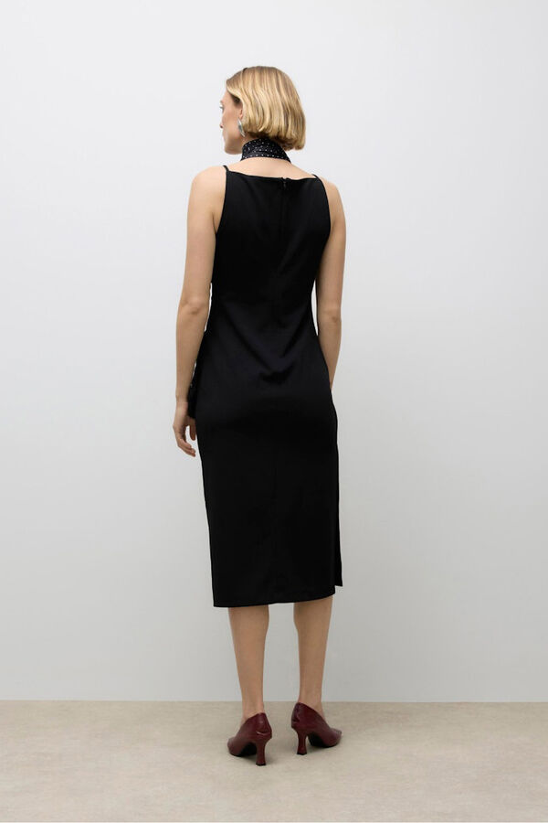 Vero Moda Vestido de alças midi  Preto
