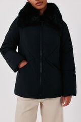 Cortefiel Puffer short anorak Black