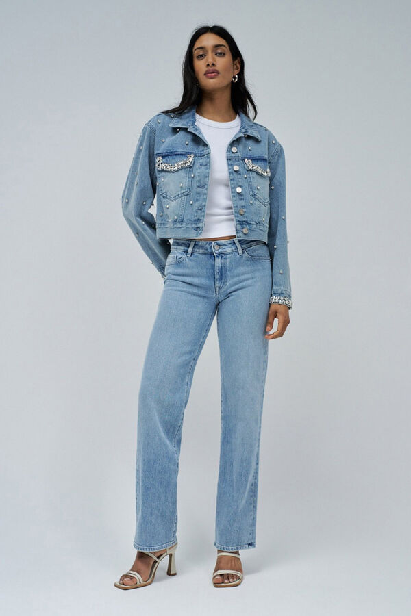Salsa Jeans Jaqueta Trucker com detalhes Azul