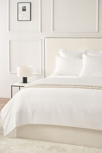 Cortefiel Jogo Capa de Edredão New York Bege cama 180-200 cm Branco