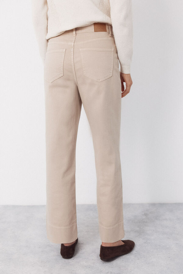 Cortefiel Palazzo jeans with buttons Brown