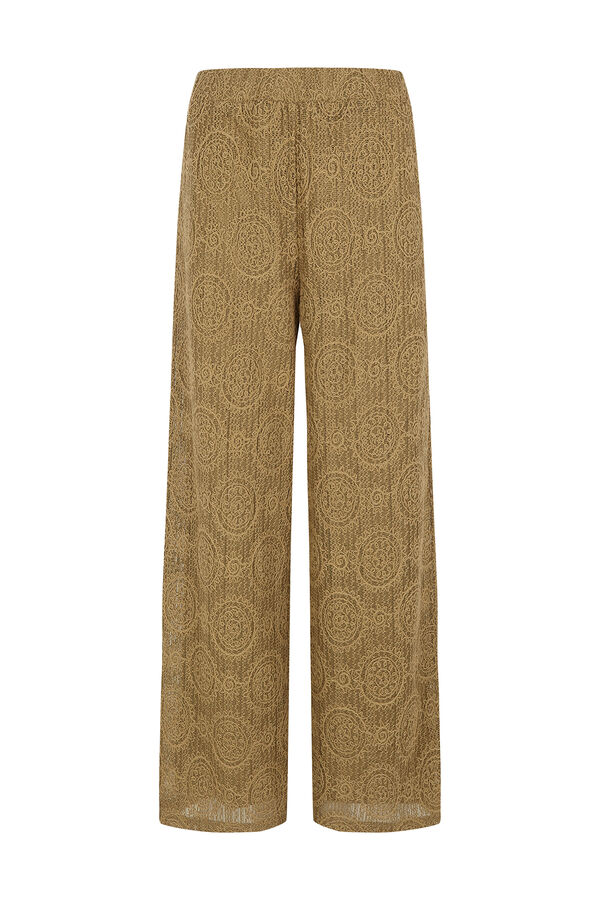 Cortefiel Crochet jersey-knit pants Kaki