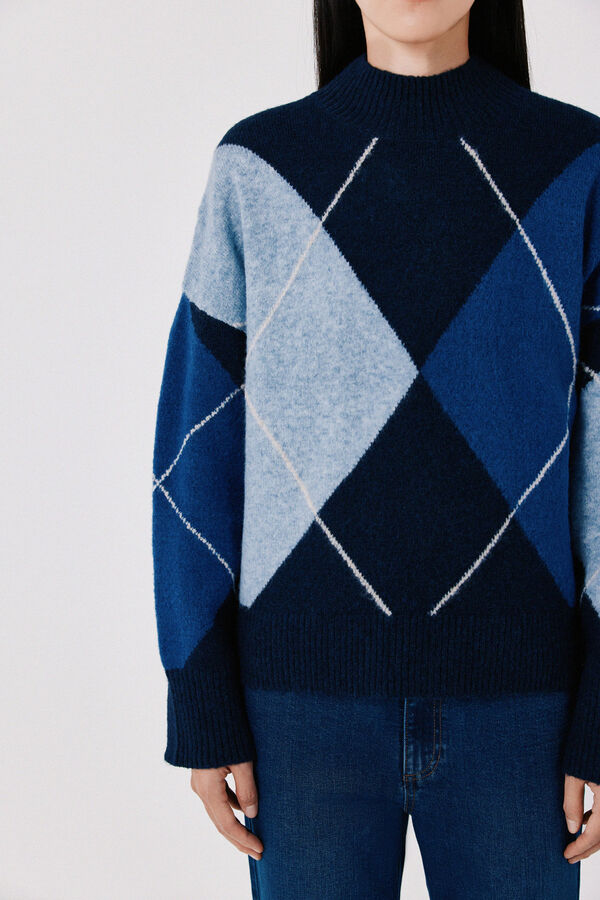 Cortefiel Soft diamond knit jumper Multicolour