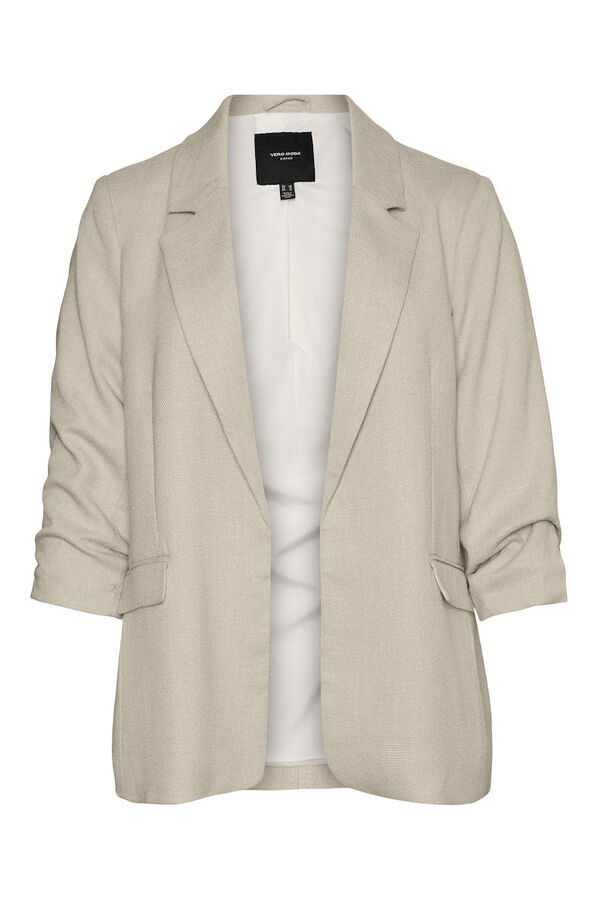 Vero Moda Curve Blazer com manga franzida para tamanhos grandes Tostado