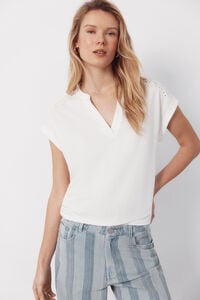 Cortefiel Stretch piqu&eacute; polo with embroidered detail