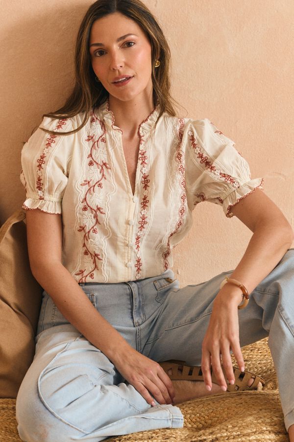 Pol&iacute;n Et Moi Blusa bordada Harper Impress&atilde;o