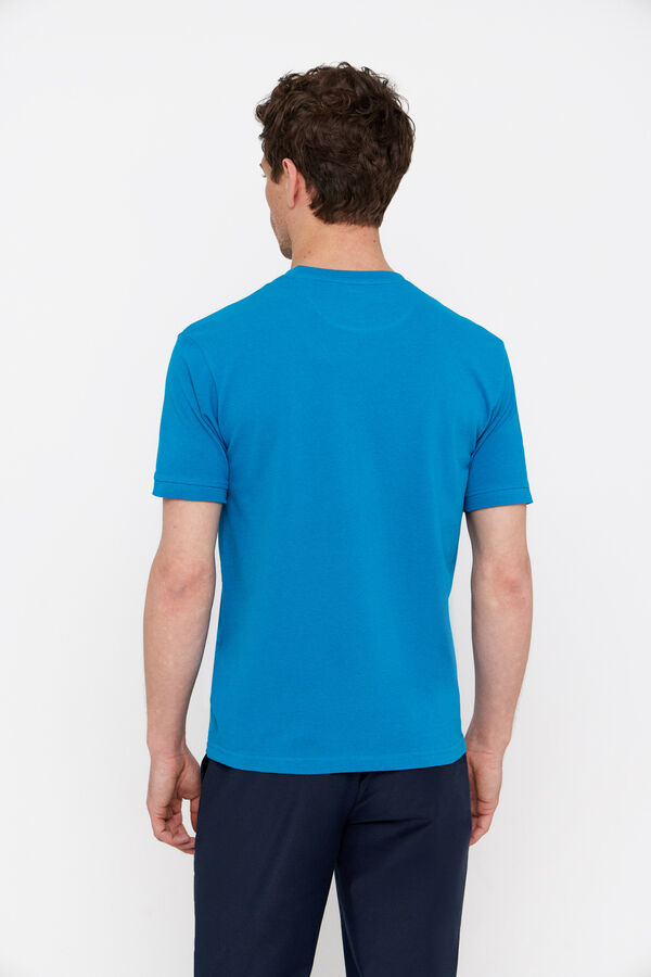 Cortefiel Basic piqué T-shirt Turquoise