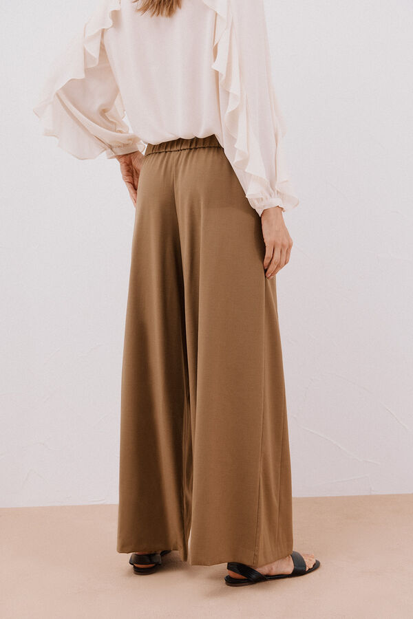 Cortefiel Wide-cut trousers Nude