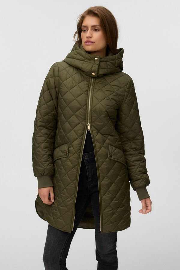 Vero Moda Long puffer coat Dark green