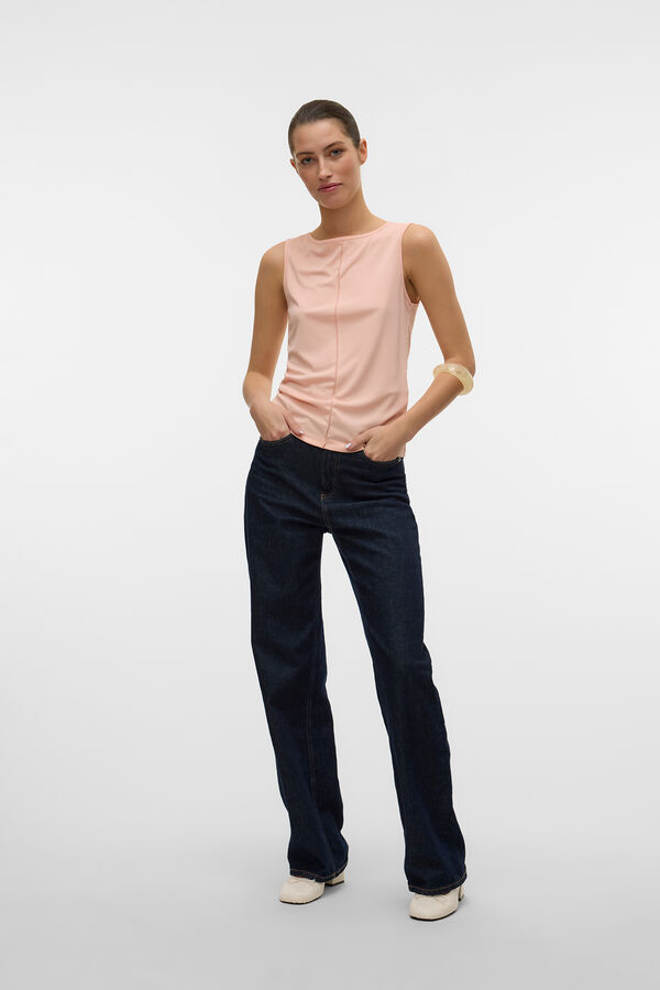 Vero Moda Camiseta de tirantes y cuello barco Rosa