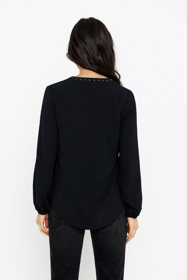 Cortefiel Textured blouse Black