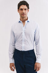 Cortefiel Striped cotton shirt Blue