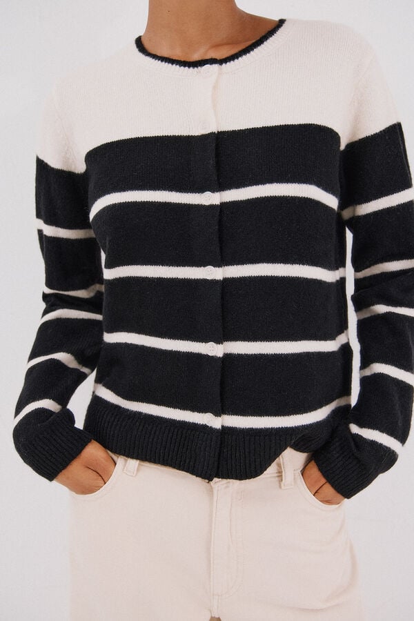 Cortefiel Soft feel cardigan Black