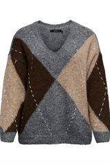 Vero Moda Curve Camisola grande em formato de diamante Cinzento