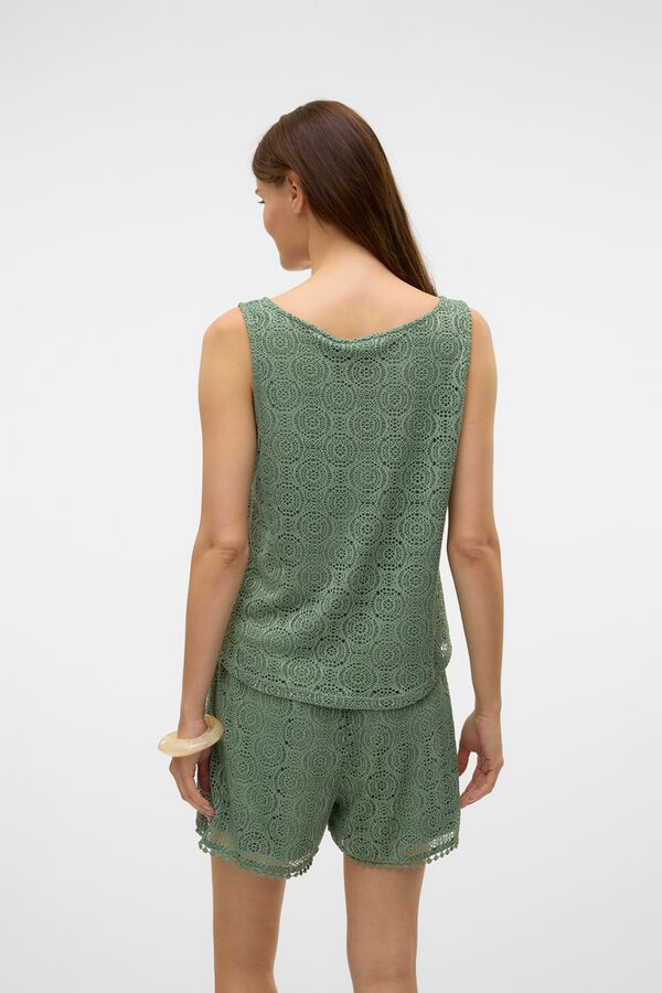 Vero Moda Top de crochet sem mangas Verde
