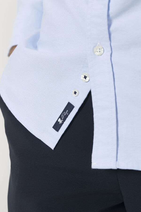 elPulpo Camisa Oxford com gola de botão Azul