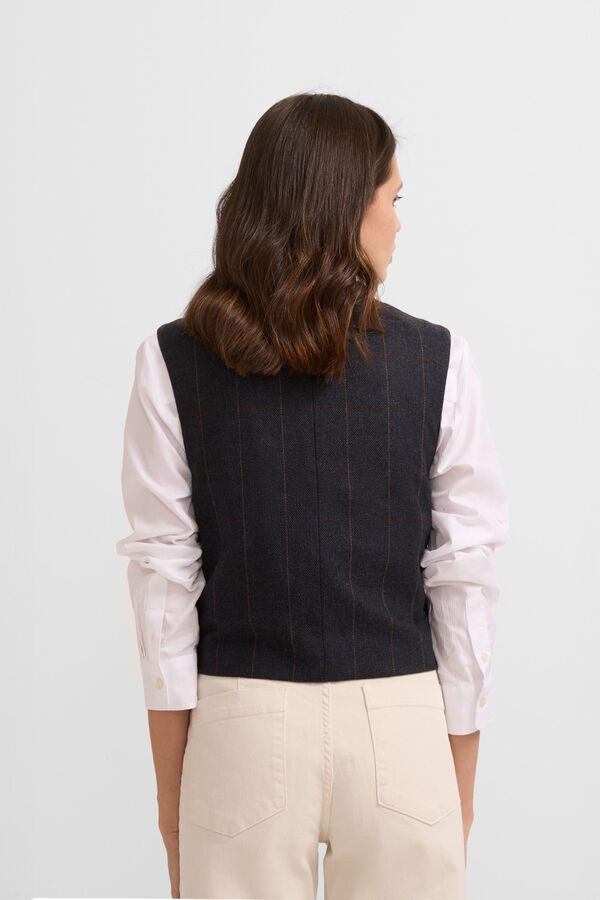 Silbon Herringbone herringbone vest Navy