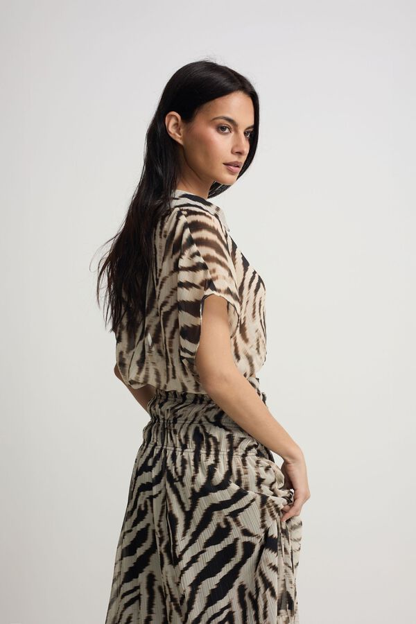 Silbon Saia comprida estampado animal print Tostado
