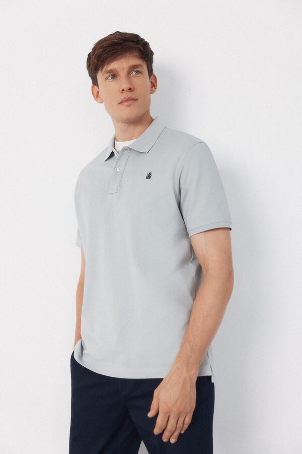 Cortefiel Piqu&eacute; basic polo shirt Blue