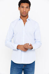 Cortefiel Camisa formal quadrados slim fit fácil de engomar Azul