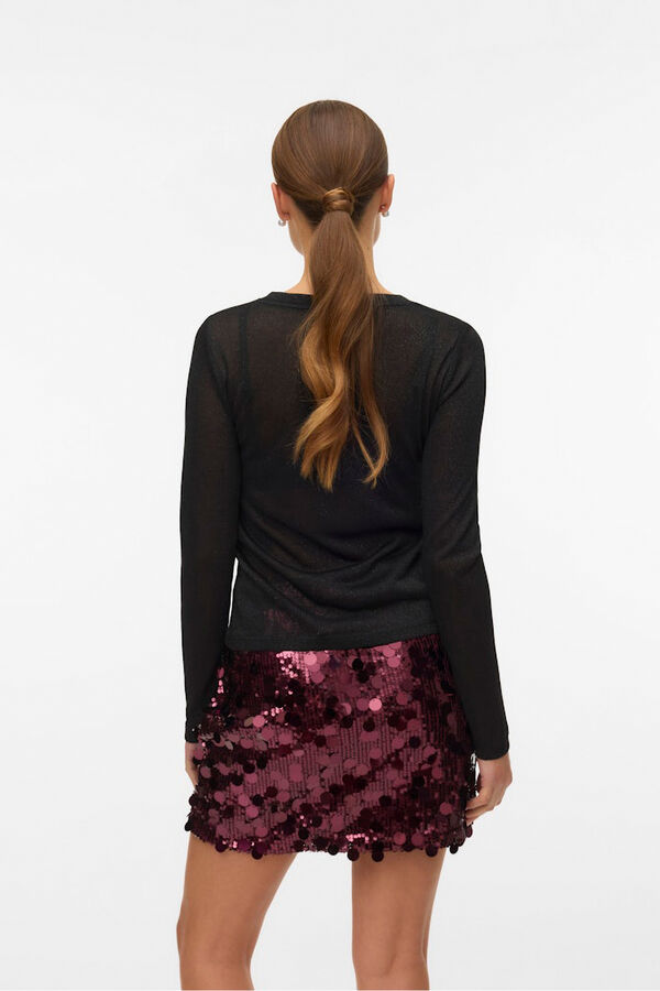 Vero Moda Metallic fabric jersey-knit top Black