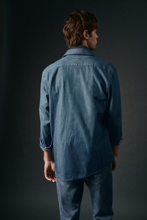 OOTO Camisa de ganga Azul