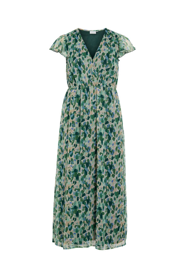Vila Printed midi dress Printed green