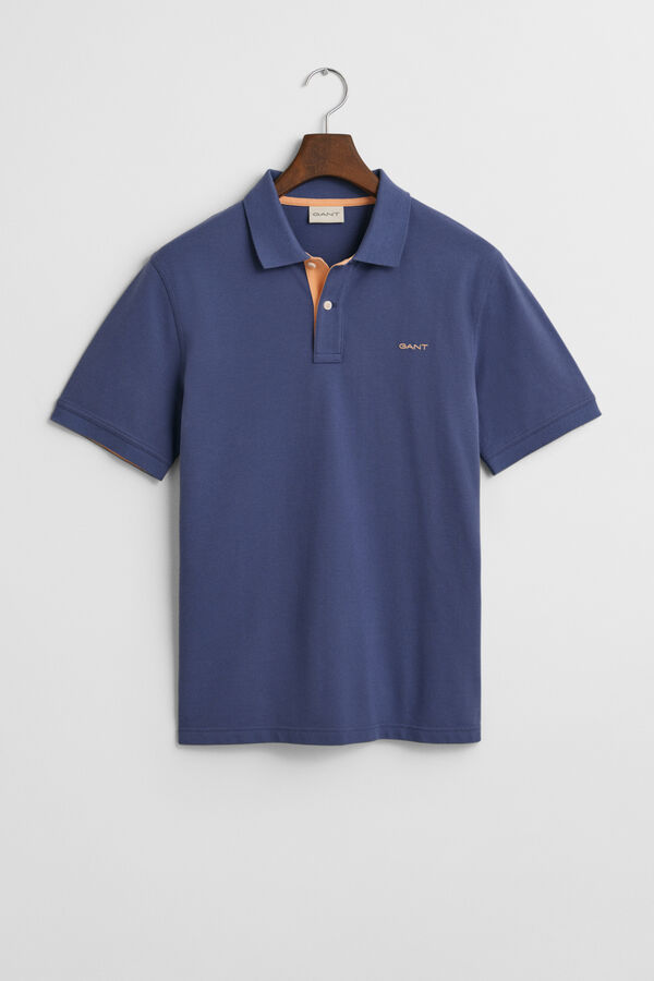 Gant Polo piqué contrastante Azul