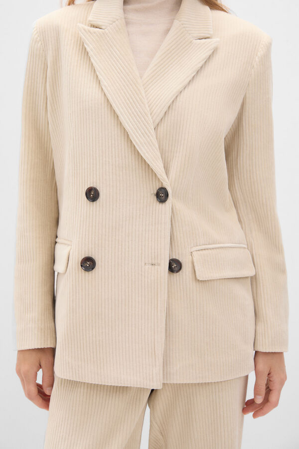 Cortefiel Corduroy suit blazer Beige