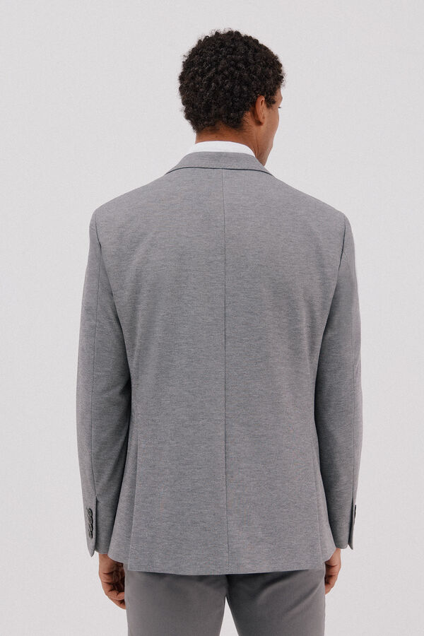 Cortefiel Jersey-knit blazer  Dark grey